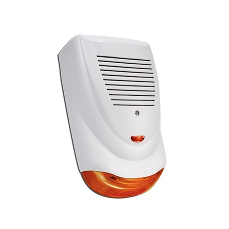 Sirena para exterior magnetodinámica, autoalimentada